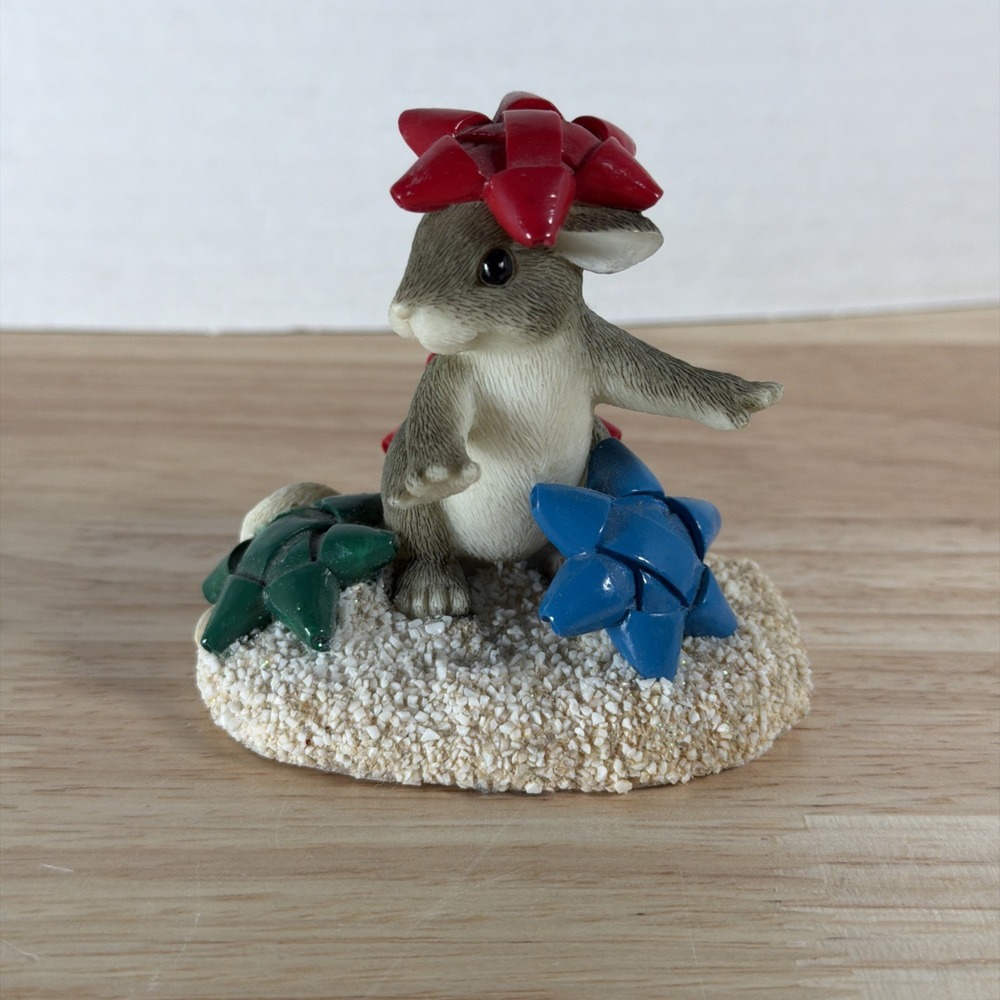 Fitz Floyd Charming Tails I'm Stuck on You - Mouse with Christmas Bows 87/118